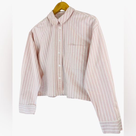 MADEWELL Oversized Signature Oxford Crop Shirt - Dusty Rose - Picture 6 of 11